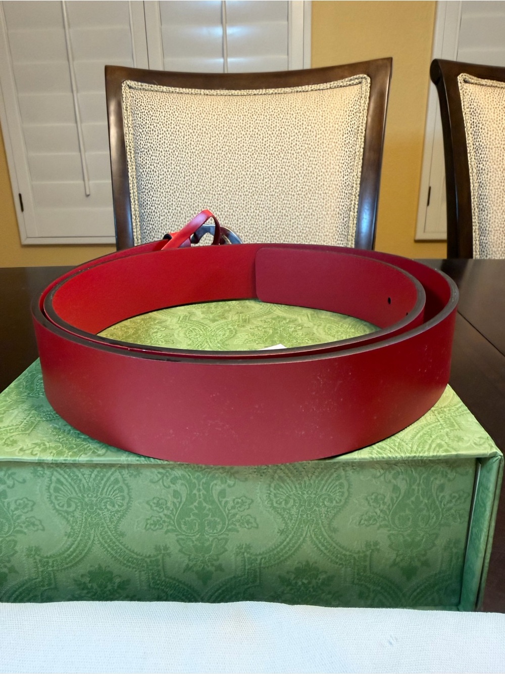 New Gucci GG Logo Belt Red Size 38 / 95 cm Fits a Waist 34 - 38 - Picture 5 of 13